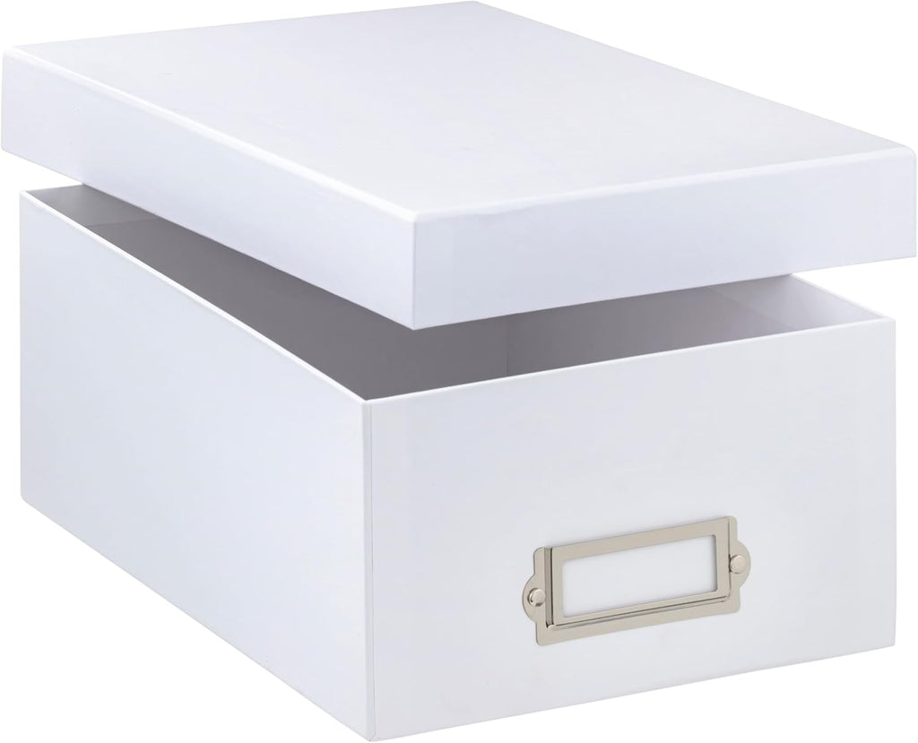 Simply Tidy White Memory Box - Store and Organize Photos, Keepsakes, DVD and CDs, Acid Free - Bulk 12 Pack