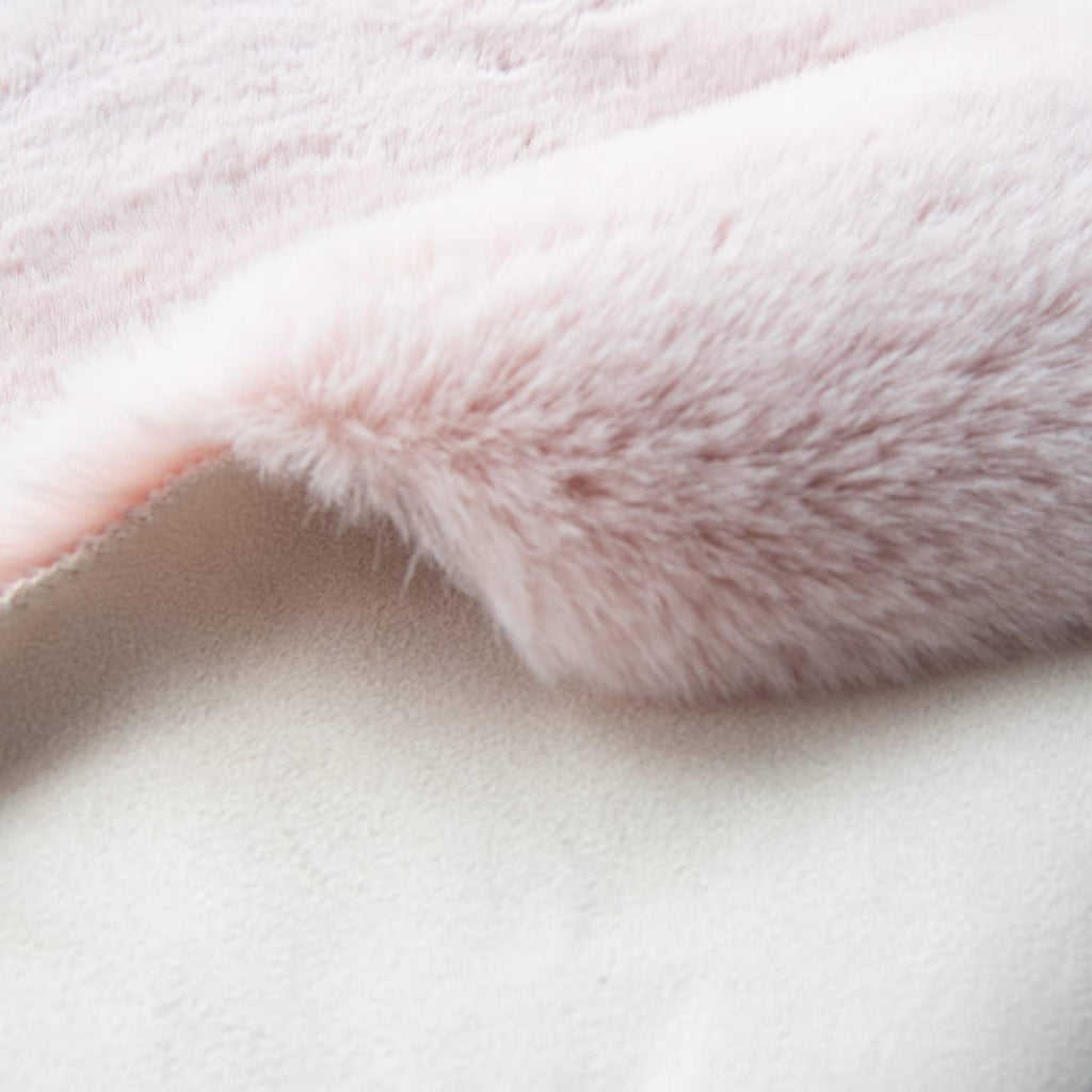 ORINOVA Pink Washable Fluffy 5x8 Area Rugs for Bedroom Plush Faux Rabbit Shag Fur Rug for Living Room Nursery Rug