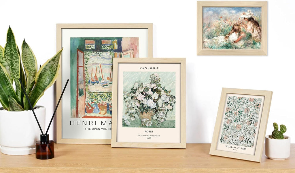 ANERZA 16 PCS Framed Sage Green Wall Art Decor, Matisse Wall Prints for Bedroom, Gallery Wall Frame Set, Abstract Posters for Living Room Aesthetic, Collage Kit Pictures, Boho Dorm Home Decor