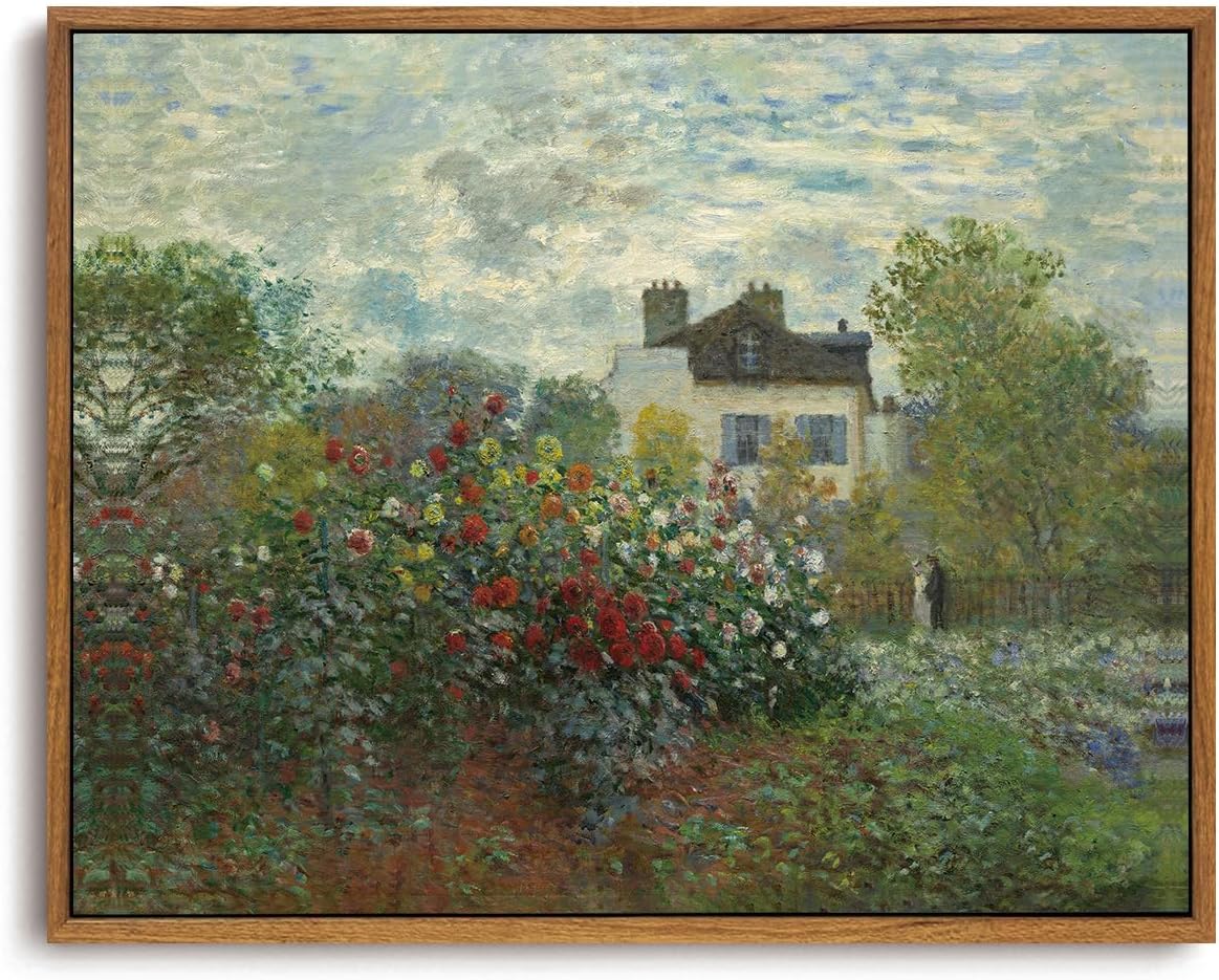 OIQArtOIQ Framed Canvas Wall Art,Vintage Decor,Landscape Nature Country Wildflower Paintings Farmhouse Pictures Modern Artwork Rustic Fall Flower Prints Cottagecore Office Living Room Bedroom Bathroom