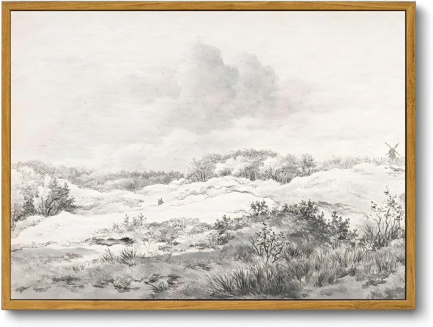 OIQArtOIQ Framed Canvas Wall Art,Vintage Decor,Landscape Nature Country Wildflower Paintings Farmhouse Pictures Modern Artwork Rustic Fall Flower Prints Cottagecore Office Living Room Bedroom Bathroom