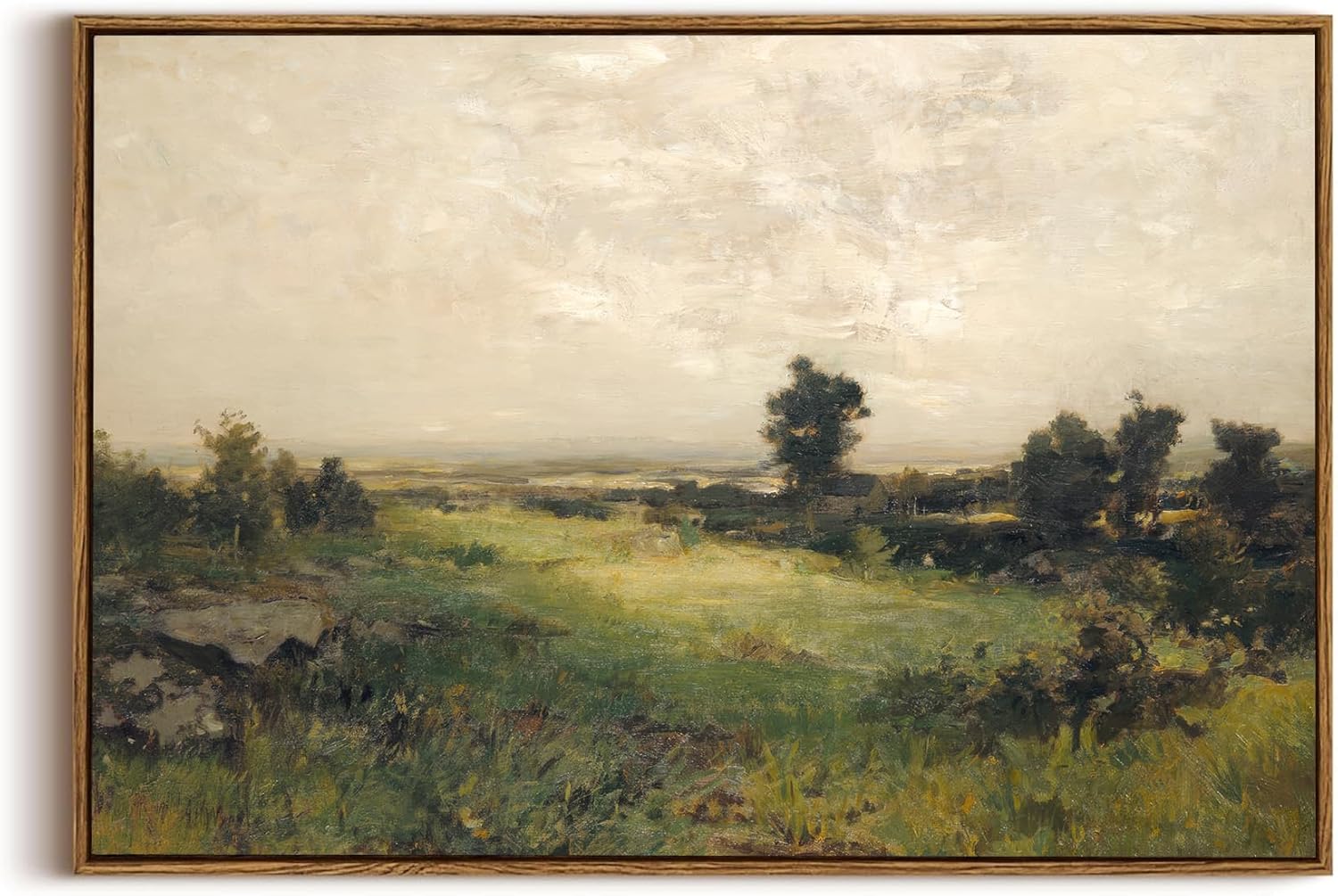 OIQArtOIQ Framed Canvas Wall Art,Vintage Decor,Landscape Nature Country Wildflower Paintings Farmhouse Pictures Modern Artwork Rustic Fall Flower Prints Cottagecore Office Living Room Bedroom Bathroom