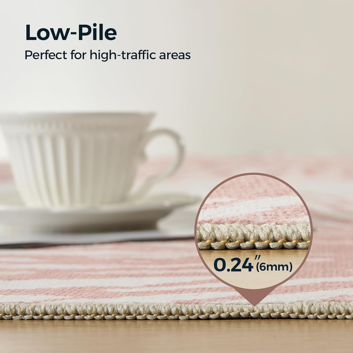 WITSHOCK Pink Rugs 9x12 for Bedroom Girls,Floral Modern Distress Print Pattern Carpet for Living Room Dining Room,Stain Resistant Anti Slip Backing Rugs for Kids Room Nursery Playroom,Light Pink