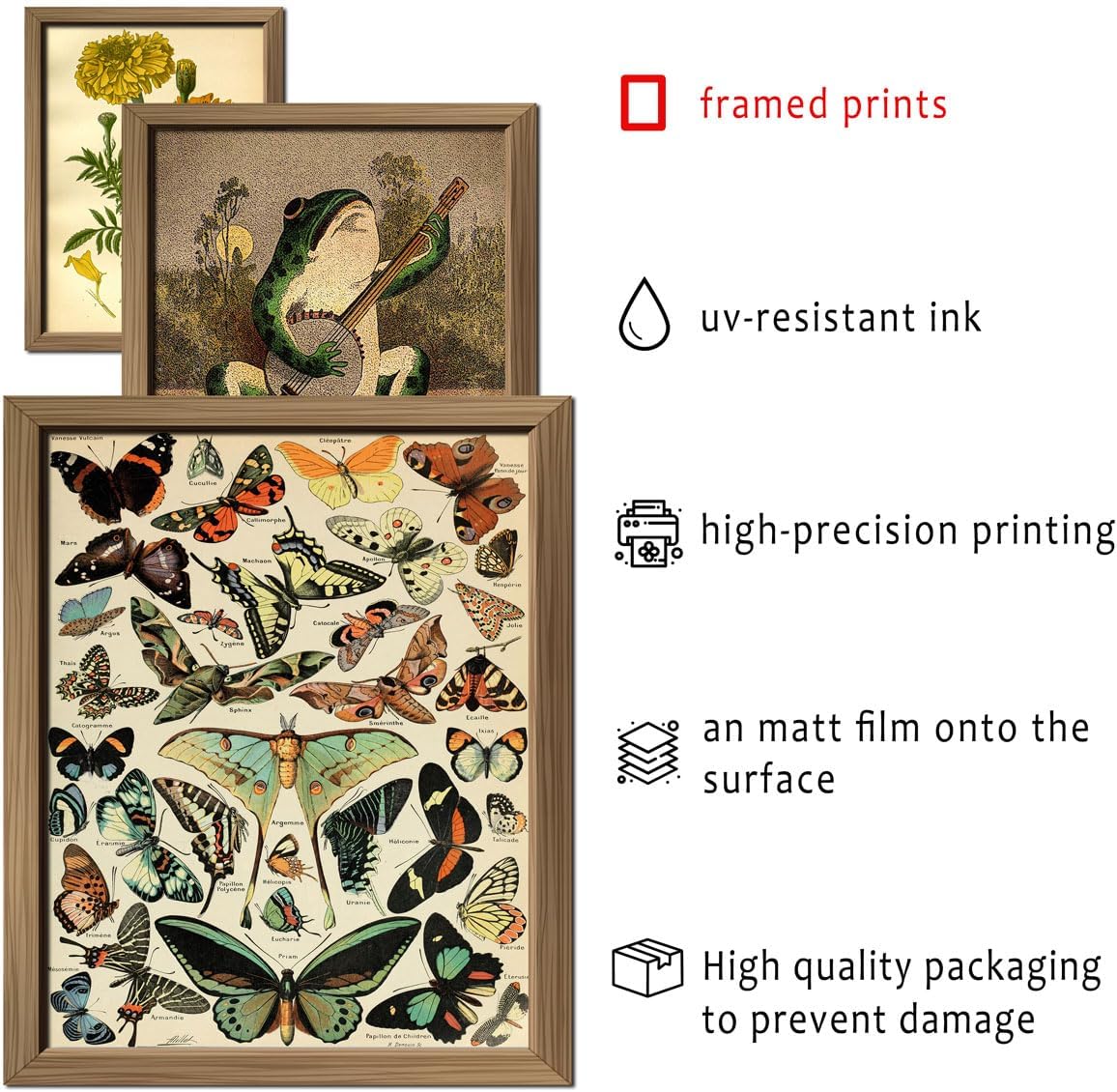 ANERZA 16 PCS Framed Vintage Wall Art Decor, Botanical Cottagecore Wall Prints for Bedroom, Gallery Wall Frame Set, Farmhouse Posters for Living Room Aesthetic, Rustic Dorm Home Collage Kit