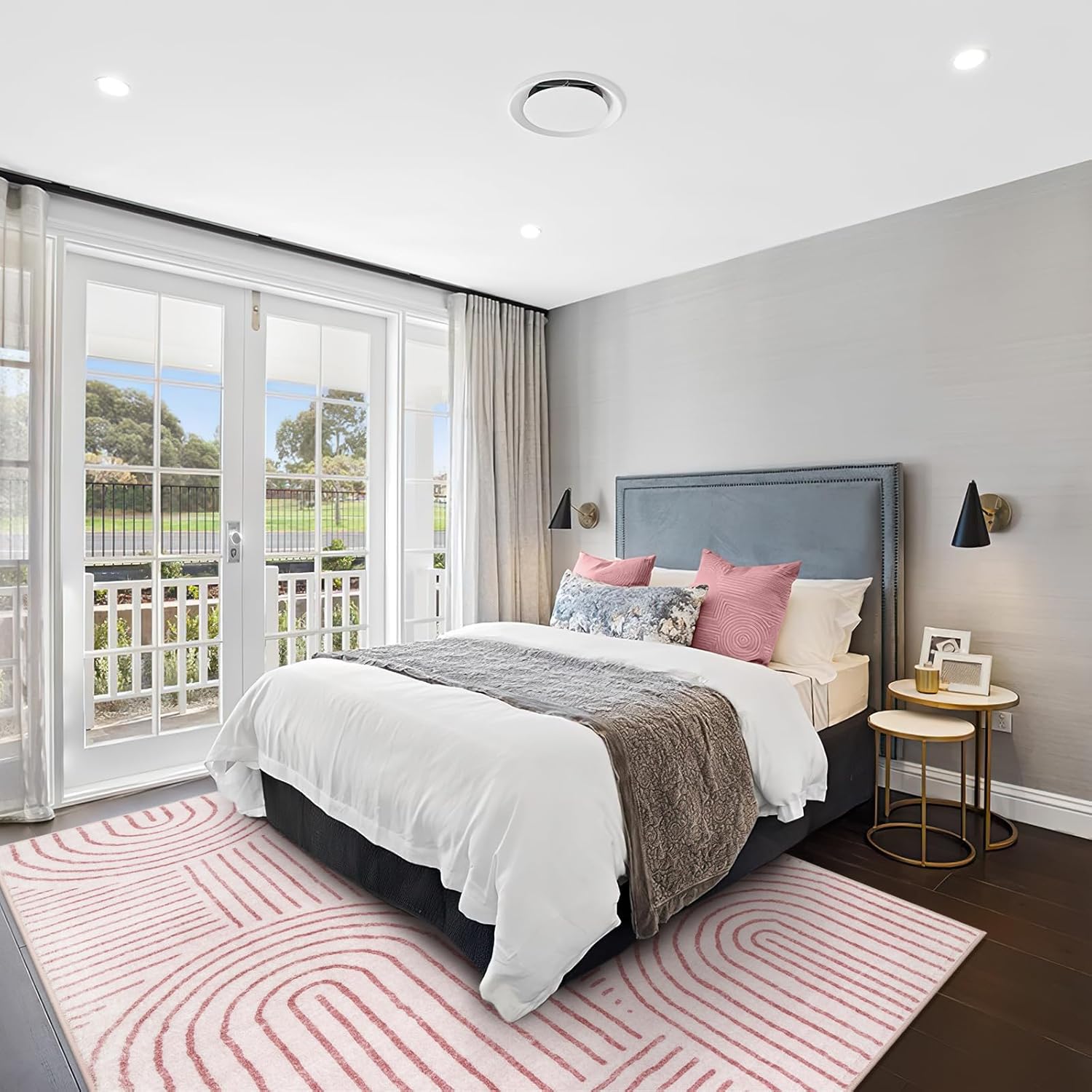 Lahome Abstract 8x10 Area Rugs, Soft Pink 8x10 Rugs for Living Room Bedroom Girls, Ultra-Thin Non-Shedding Accent Large Carpet for Office Dining Room (8x10ft,Pink)