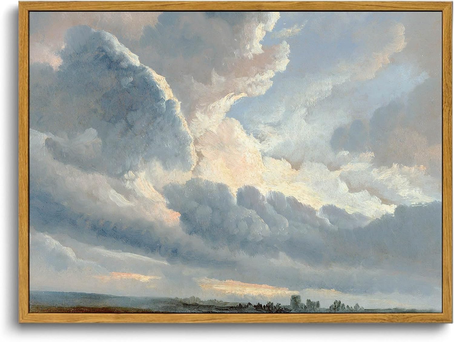 OIQArtOIQ Framed Canvas Wall Art,Vintage Decor,Landscape Nature Country Wildflower Paintings Farmhouse Pictures Modern Artwork Rustic Fall Flower Prints Cottagecore Office Living Room Bedroom Bathroom