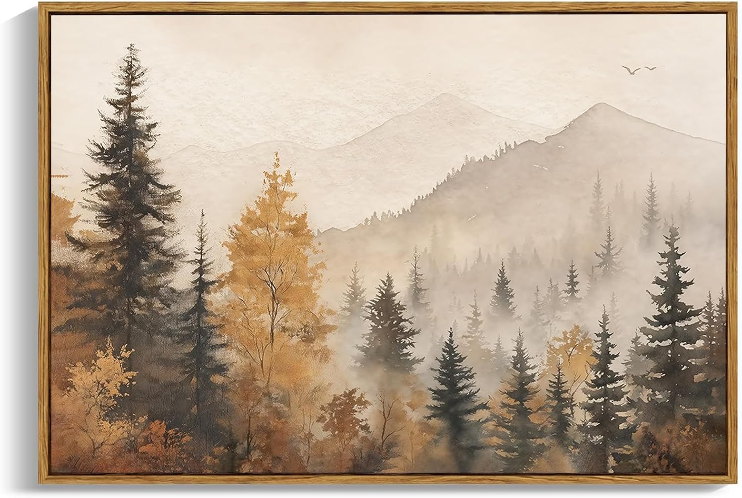 OIQArtOIQ Framed Canvas Wall Art,Vintage Decor,Landscape Nature Country Wildflower Paintings Farmhouse Pictures Modern Artwork Rustic Fall Flower Prints Cottagecore Office Living Room Bedroom Bathroom