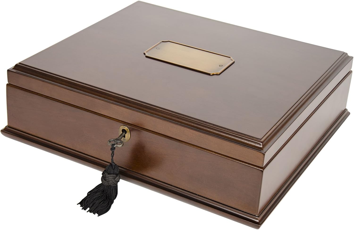 Arolly Romeo Memory Keepsake Box Organizer with Mahogany Wood Finish - Large Personal Storage Box with Locking Lid | Wooden Memory Box Gift for Anniversary, Wedding, Valentine, Birthday