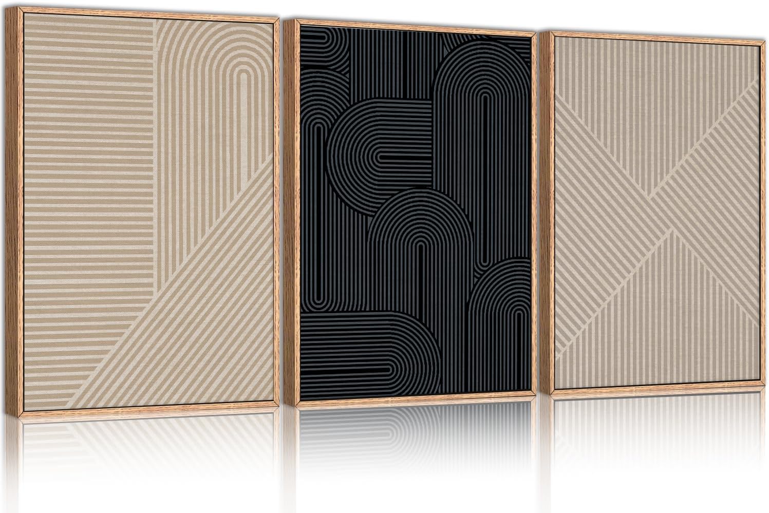 LHIUEM Large Abstract Green Gray Pastel Framed Canvas Wall Art,Neutral Landscape Wall Decor,Modern Watercolor Lake Artwork,Beige Textured Illustrations Art for Living Room,Bedroom,Office- 20"x40"x1