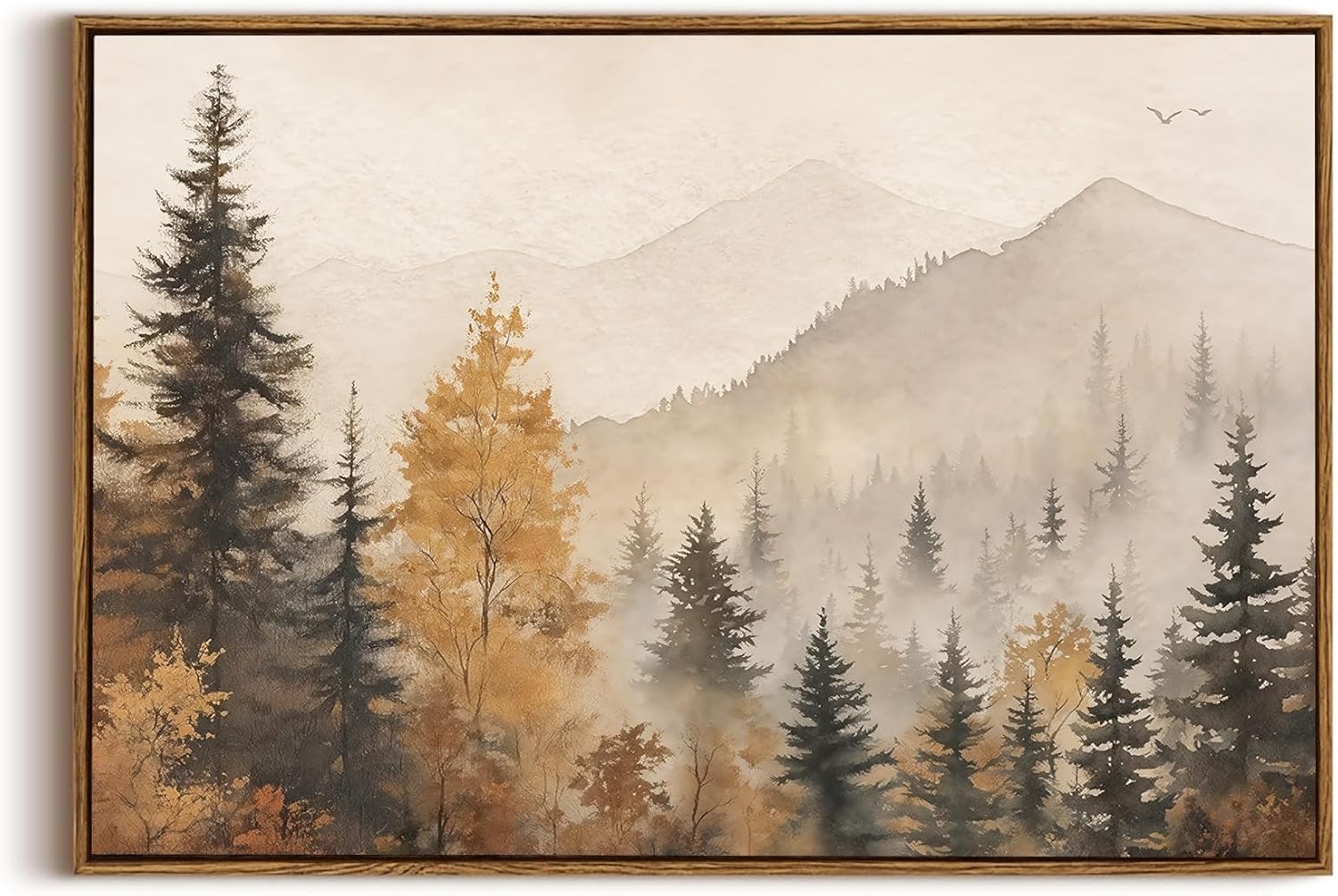 OIQArtOIQ Framed Canvas Wall Art,Vintage Decor,Landscape Nature Country Wildflower Paintings Farmhouse Pictures Modern Artwork Rustic Fall Flower Prints Cottagecore Office Living Room Bedroom Bathroom