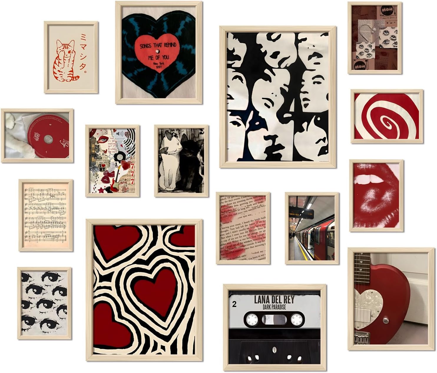 ANERZA 16 PCS Framed Sage Green Wall Art Decor, Matisse Wall Prints for Bedroom, Gallery Wall Frame Set, Abstract Posters for Living Room Aesthetic, Collage Kit Pictures, Boho Dorm Home Decor