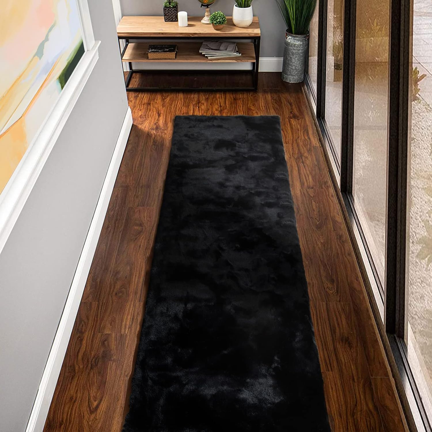 ORINOVA Pink Washable Fluffy 5x8 Area Rugs for Bedroom Plush Faux Rabbit Shag Fur Rug for Living Room Nursery Rug