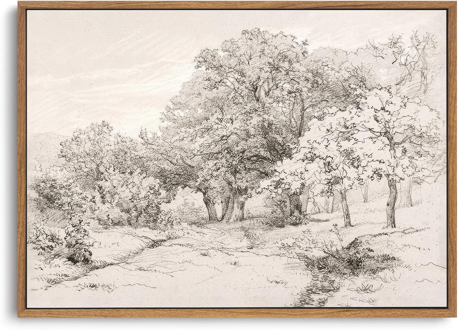 OIQArtOIQ Framed Canvas Wall Art,Vintage Decor,Landscape Nature Country Wildflower Paintings Farmhouse Pictures Modern Artwork Rustic Fall Flower Prints Cottagecore Office Living Room Bedroom Bathroom