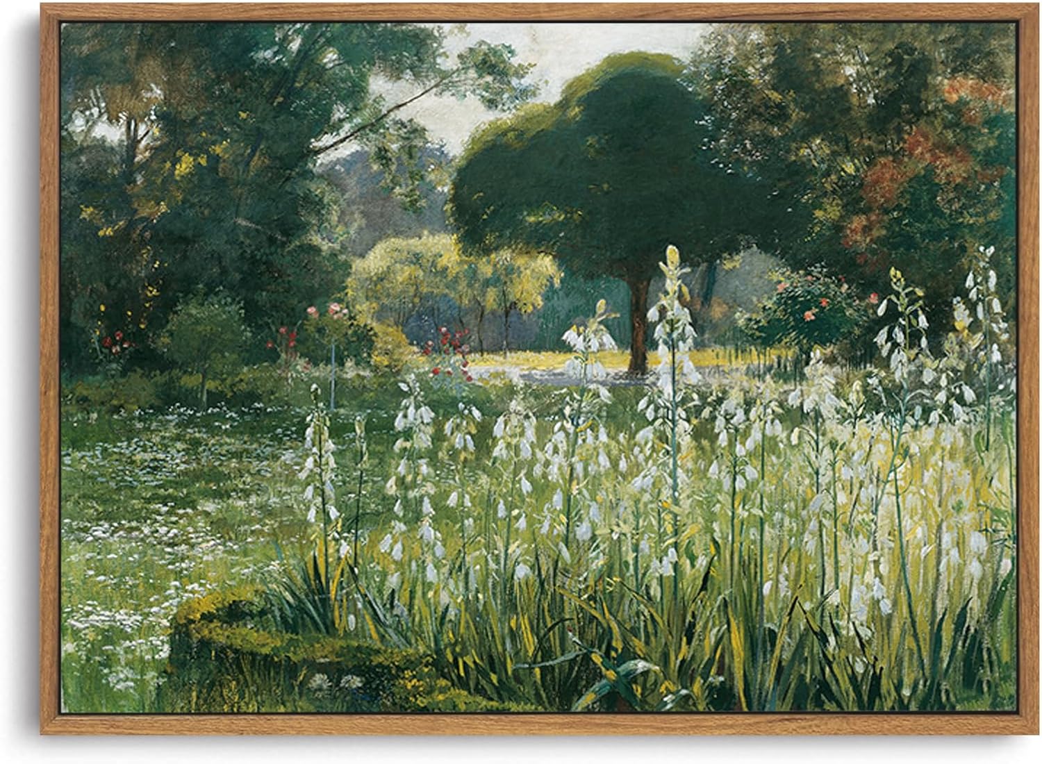 OIQArtOIQ Framed Canvas Wall Art,Vintage Decor,Landscape Nature Country Wildflower Paintings Farmhouse Pictures Modern Artwork Rustic Fall Flower Prints Cottagecore Office Living Room Bedroom Bathroom