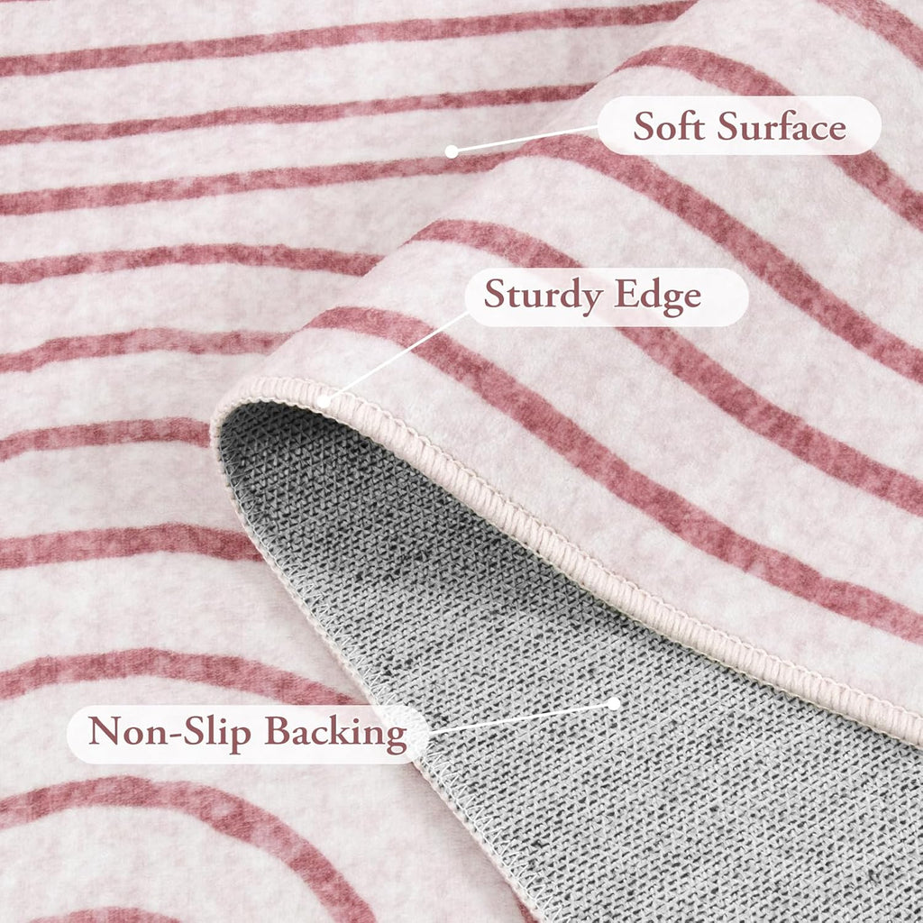 Lahome Abstract 8x10 Area Rugs, Soft Pink 8x10 Rugs for Living Room Bedroom Girls, Ultra-Thin Non-Shedding Accent Large Carpet for Office Dining Room (8x10ft,Pink)