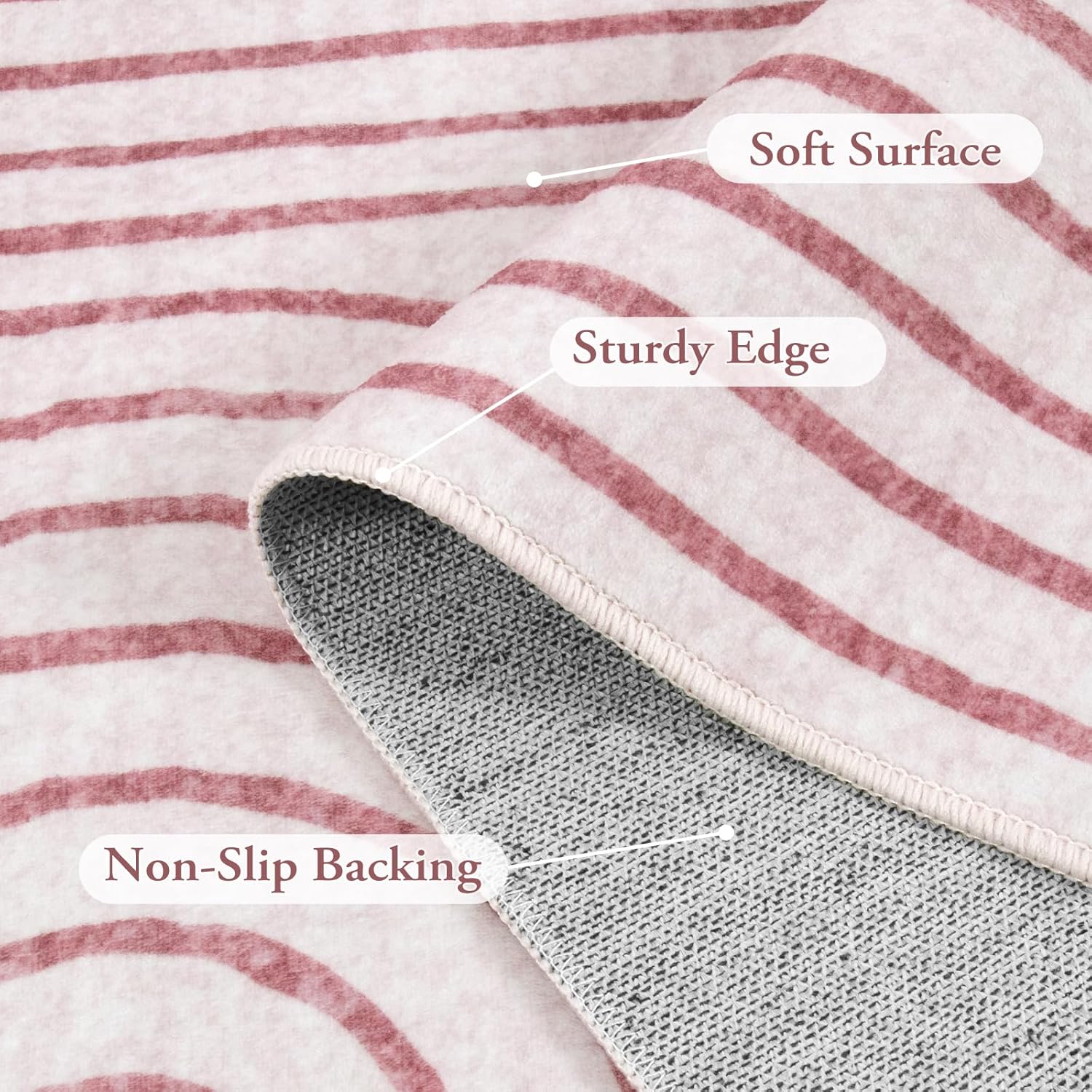 Lahome Abstract 8x10 Area Rugs, Soft Pink 8x10 Rugs for Living Room Bedroom Girls, Ultra-Thin Non-Shedding Accent Large Carpet for Office Dining Room (8x10ft,Pink)