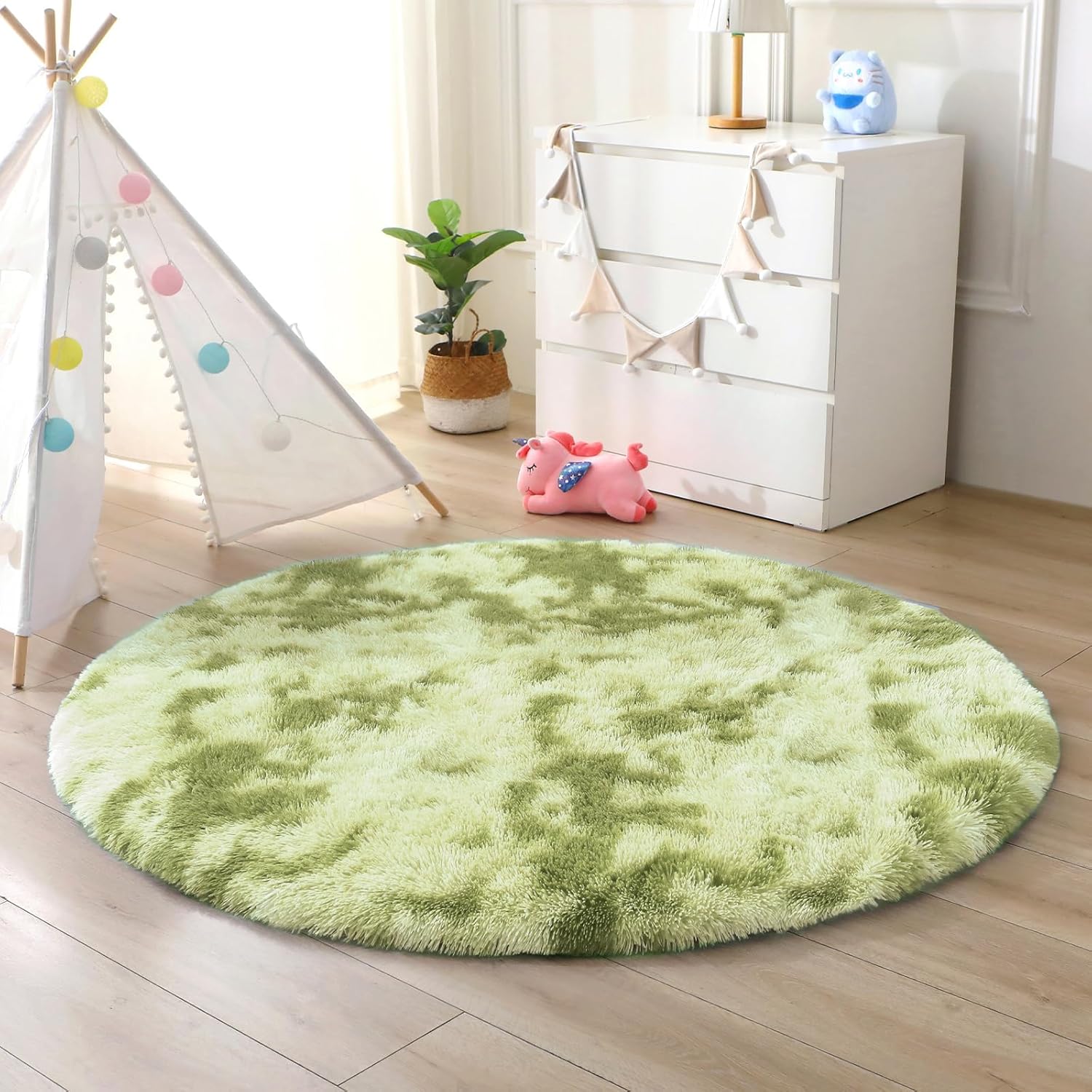 OPPODREAM 9x12 Pink Rugs for Bedroom, Ultra-Soft Fluffy Area Rugs for Living Room, 9 x 12 Shag Carpet for Nursery, Kids, Girl, Boy, Baby, Plush, Fuzzy, Shaggy, Cute Home Decor