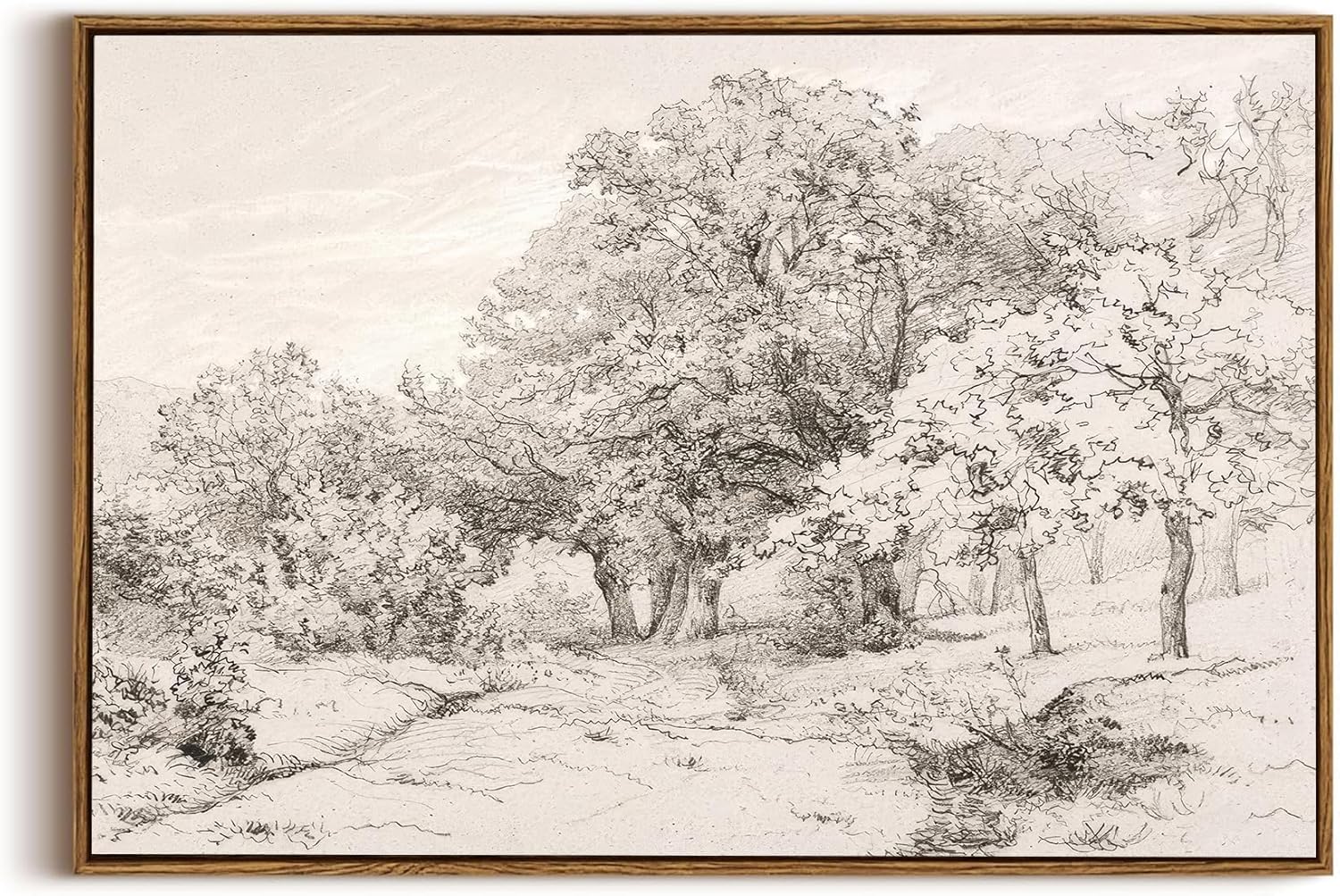 OIQArtOIQ Framed Canvas Wall Art,Vintage Decor,Landscape Nature Country Wildflower Paintings Farmhouse Pictures Modern Artwork Rustic Fall Flower Prints Cottagecore Office Living Room Bedroom Bathroom