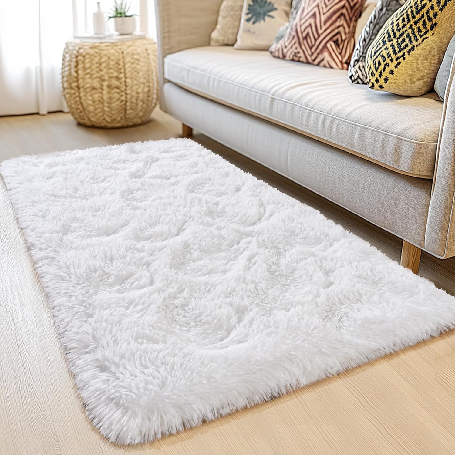 Awaytail Fluffy Area Rug 9x12 Living Room, Hot Pink Rugs for Bedroom Girls, Extra Large Rug Big Carpet 9 by 12 Fuschia