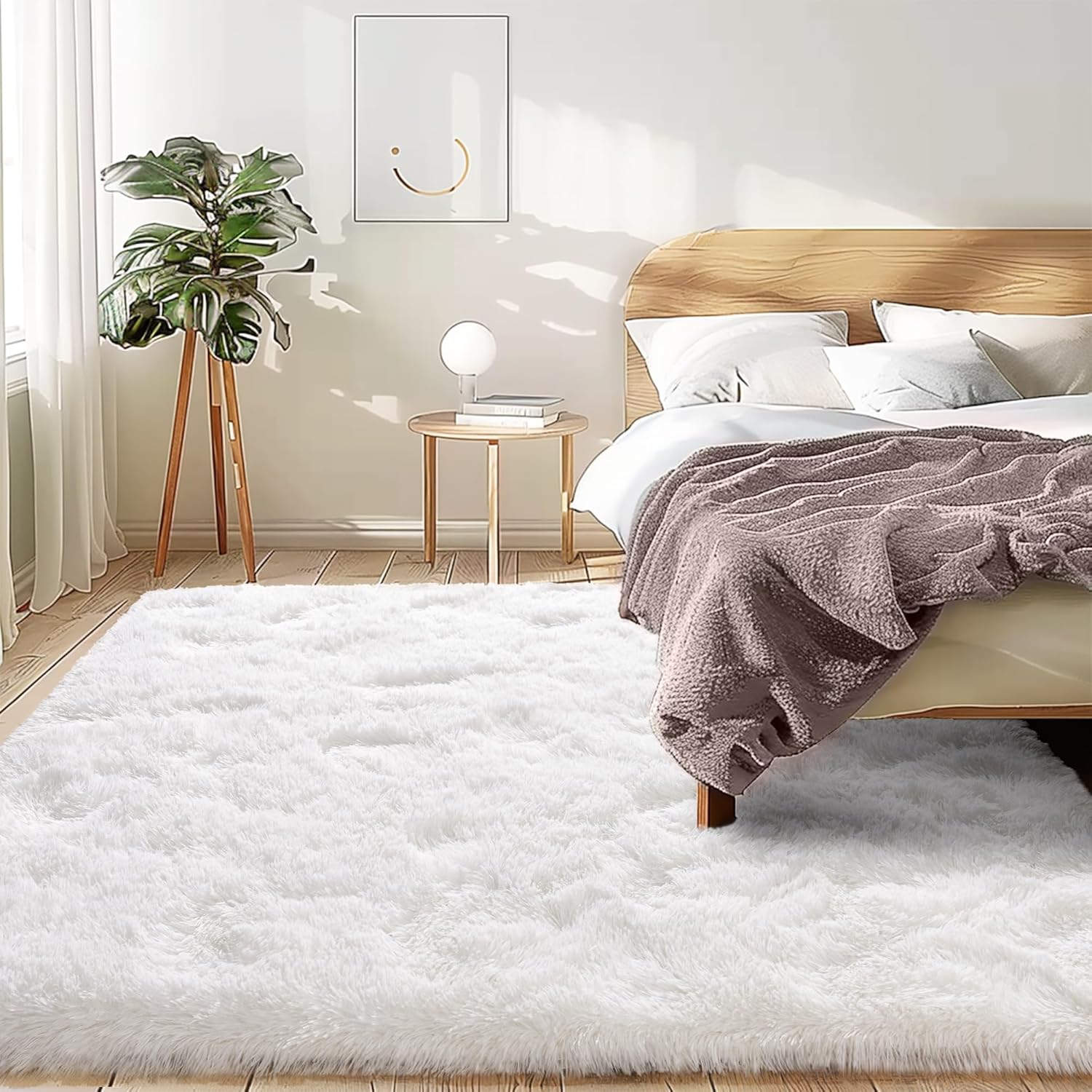 Awaytail Fluffy Area Rug 9x12 Living Room, Hot Pink Rugs for Bedroom Girls, Extra Large Rug Big Carpet 9 by 12 Fuschia