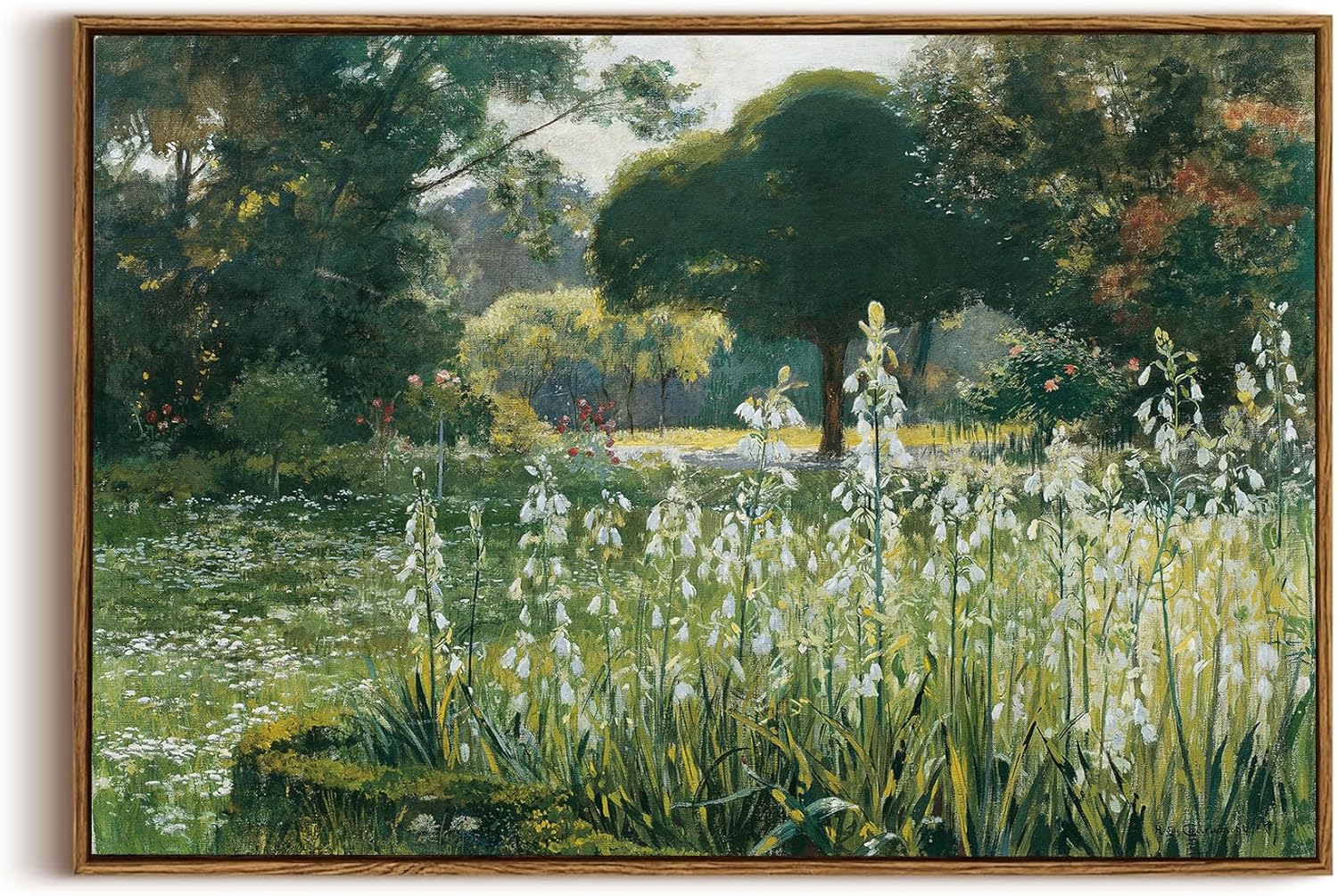 OIQArtOIQ Framed Canvas Wall Art,Vintage Decor,Landscape Nature Country Wildflower Paintings Farmhouse Pictures Modern Artwork Rustic Fall Flower Prints Cottagecore Office Living Room Bedroom Bathroom