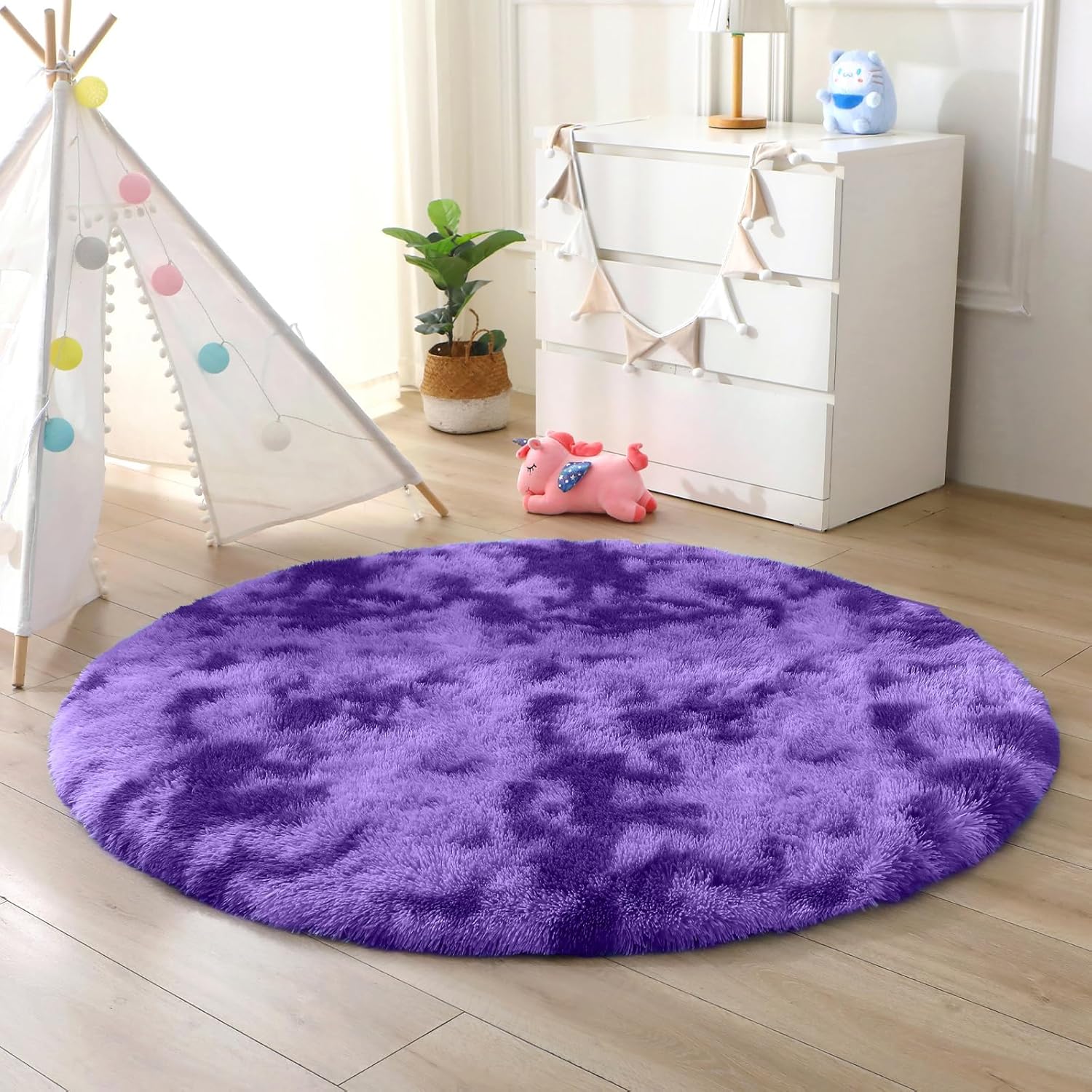 OPPODREAM 9x12 Pink Rugs for Bedroom, Ultra-Soft Fluffy Area Rugs for Living Room, 9 x 12 Shag Carpet for Nursery, Kids, Girl, Boy, Baby, Plush, Fuzzy, Shaggy, Cute Home Decor