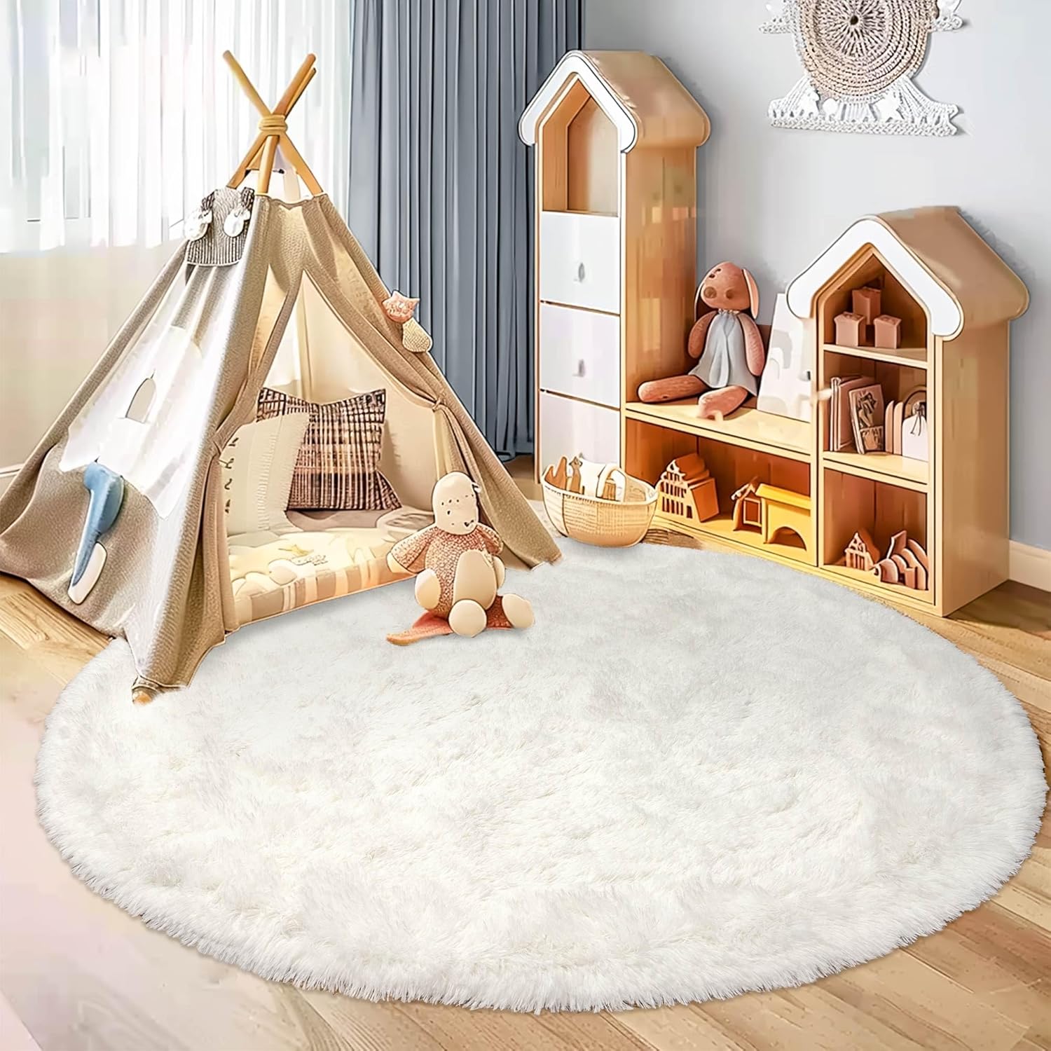 Awaytail Fluffy Area Rug 9x12 Living Room, Hot Pink Rugs for Bedroom Girls, Extra Large Rug Big Carpet 9 by 12 Fuschia