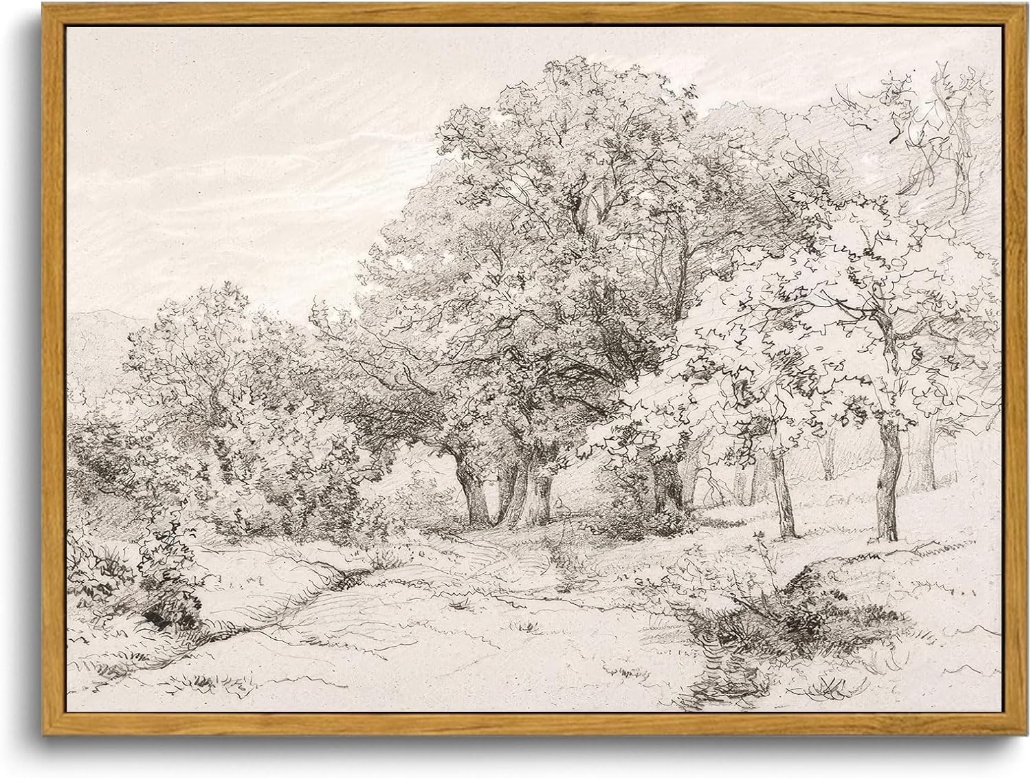 OIQArtOIQ Framed Canvas Wall Art,Vintage Decor,Landscape Nature Country Wildflower Paintings Farmhouse Pictures Modern Artwork Rustic Fall Flower Prints Cottagecore Office Living Room Bedroom Bathroom