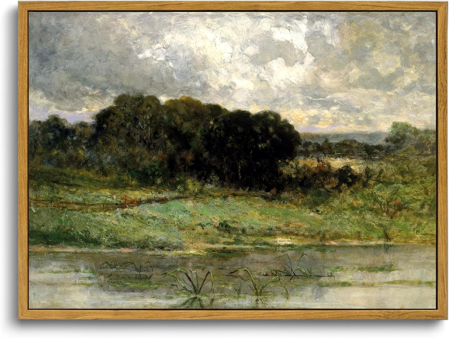 OIQArtOIQ Framed Canvas Wall Art,Vintage Decor,Landscape Nature Country Wildflower Paintings Farmhouse Pictures Modern Artwork Rustic Fall Flower Prints Cottagecore Office Living Room Bedroom Bathroom