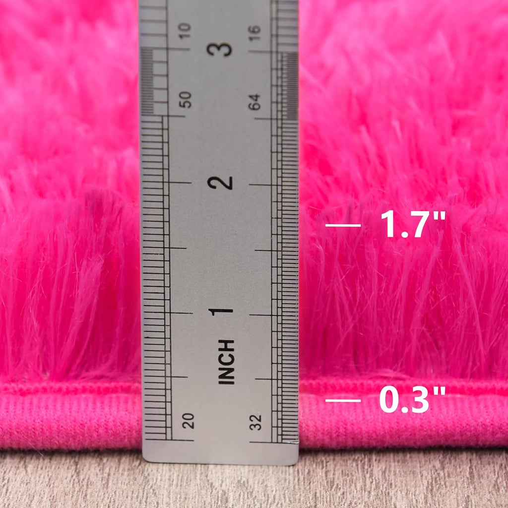 Awaytail Fluffy Area Rug 9x12 Living Room, Hot Pink Rugs for Bedroom Girls, Extra Large Rug Big Carpet 9 by 12 Fuschia