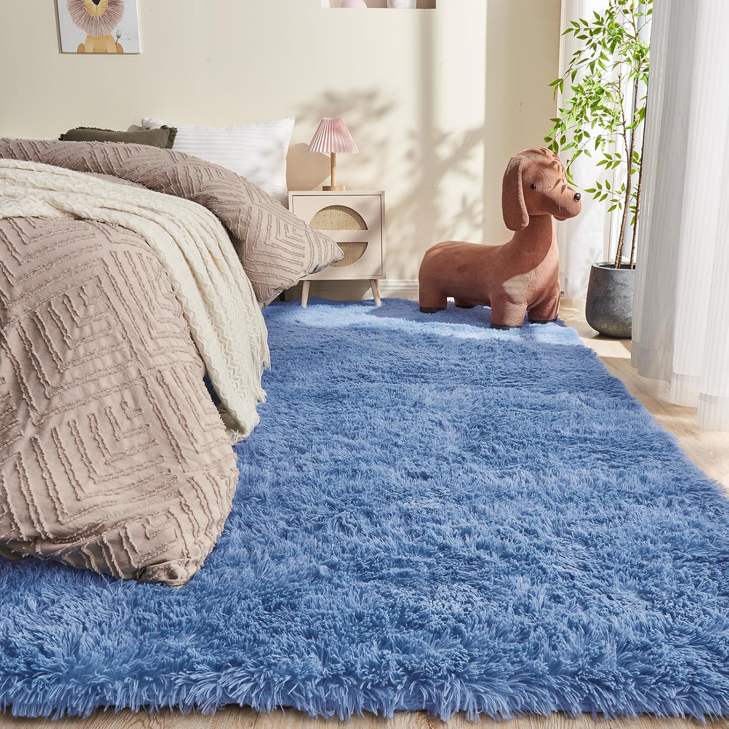 OPPODREAM 9x12 Pink Rugs for Bedroom, Ultra-Soft Fluffy Area Rugs for Living Room, 9 x 12 Shag Carpet for Nursery, Kids, Girl, Boy, Baby, Plush, Fuzzy, Shaggy, Cute Home Decor