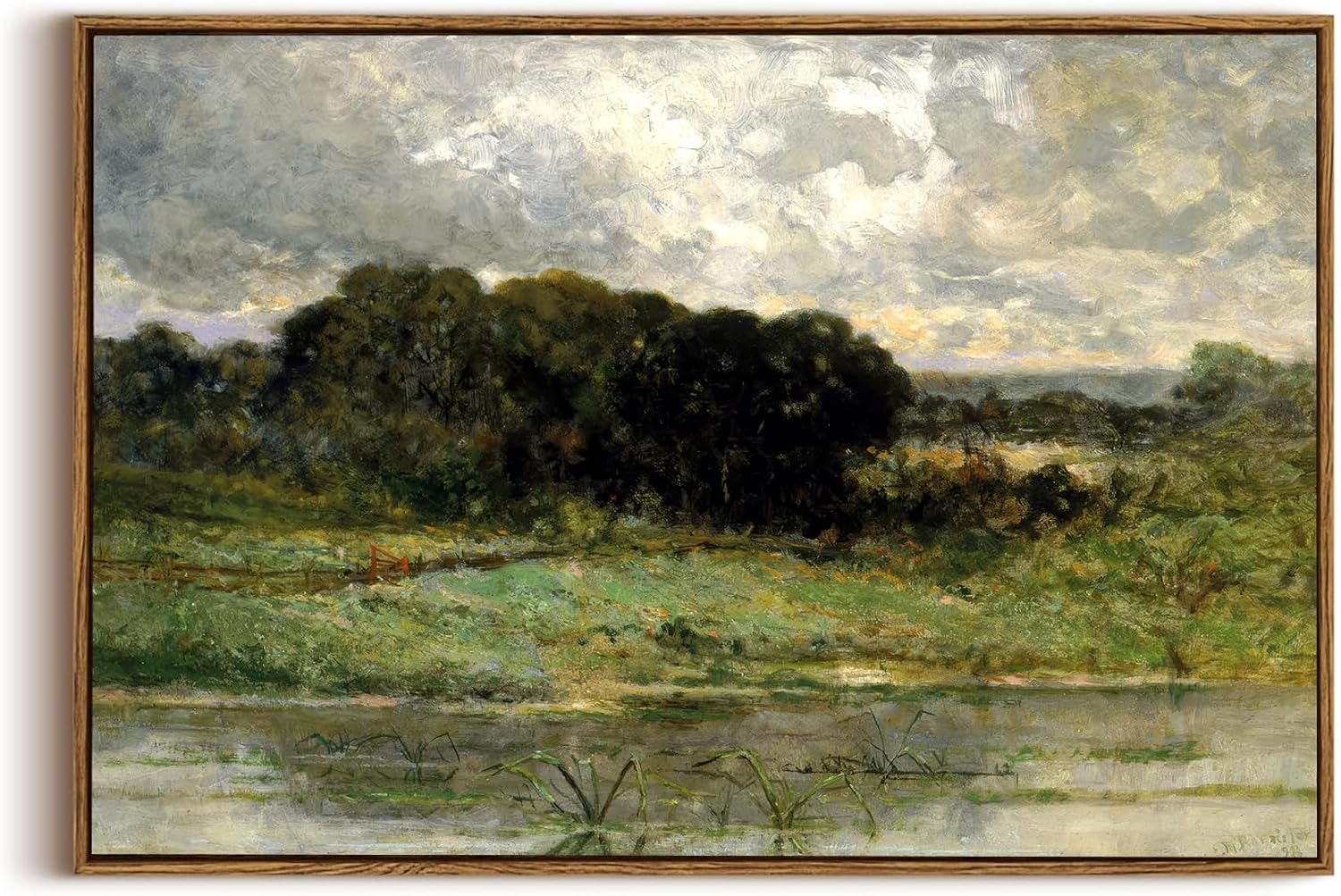 OIQArtOIQ Framed Canvas Wall Art,Vintage Decor,Landscape Nature Country Wildflower Paintings Farmhouse Pictures Modern Artwork Rustic Fall Flower Prints Cottagecore Office Living Room Bedroom Bathroom