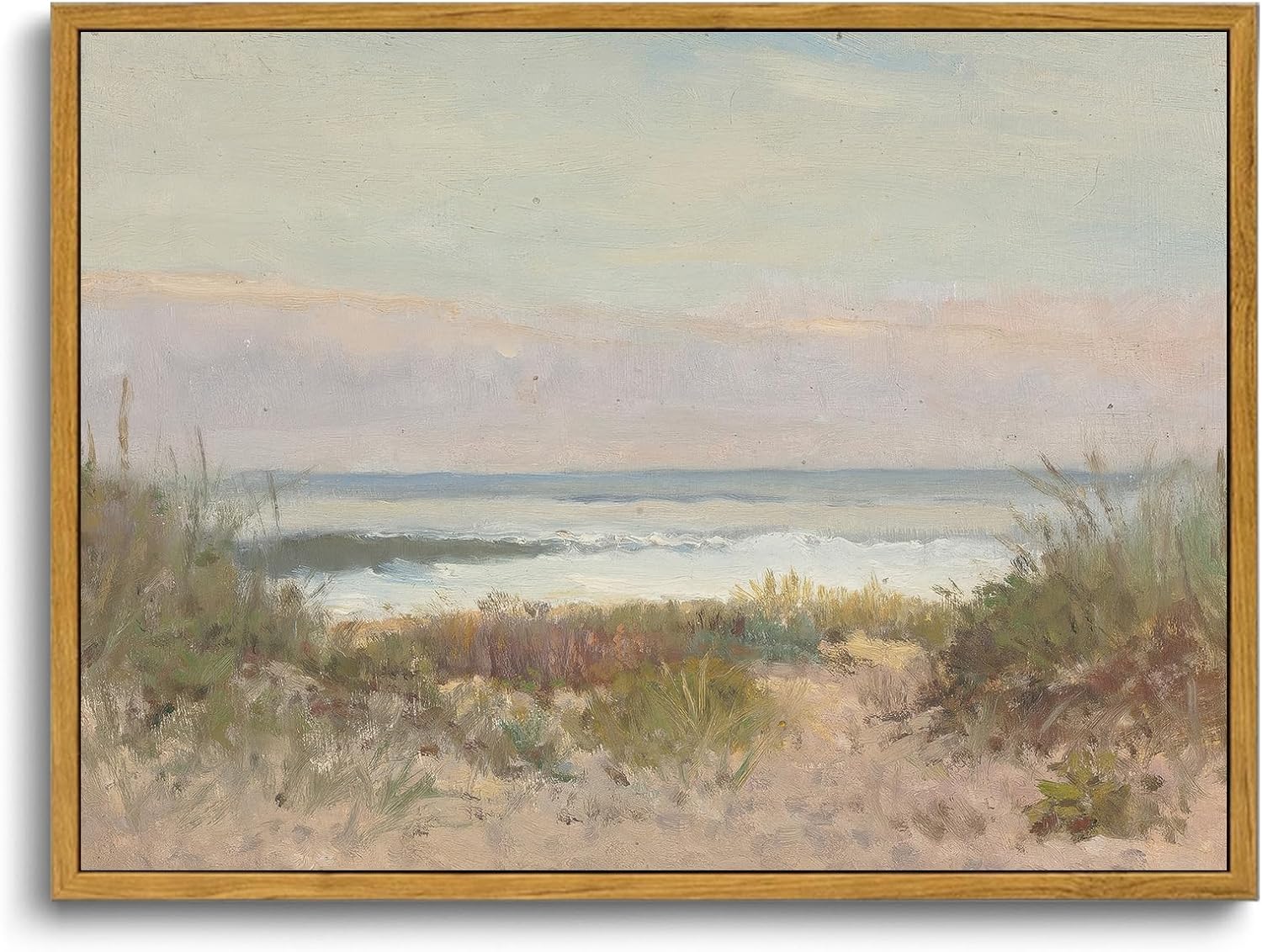 OIQArtOIQ Framed Canvas Wall Art,Vintage Decor,Landscape Nature Country Wildflower Paintings Farmhouse Pictures Modern Artwork Rustic Fall Flower Prints Cottagecore Office Living Room Bedroom Bathroom