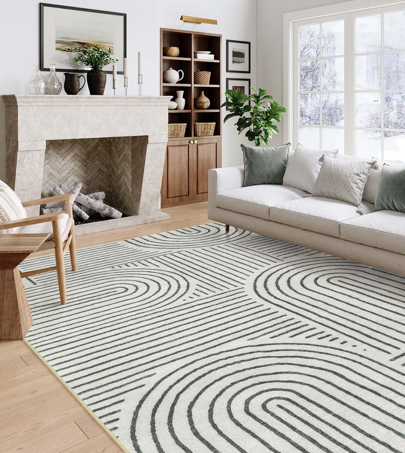 Lahome Abstract 8x10 Area Rugs, Soft Pink 8x10 Rugs for Living Room Bedroom Girls, Ultra-Thin Non-Shedding Accent Large Carpet for Office Dining Room (8x10ft,Pink)