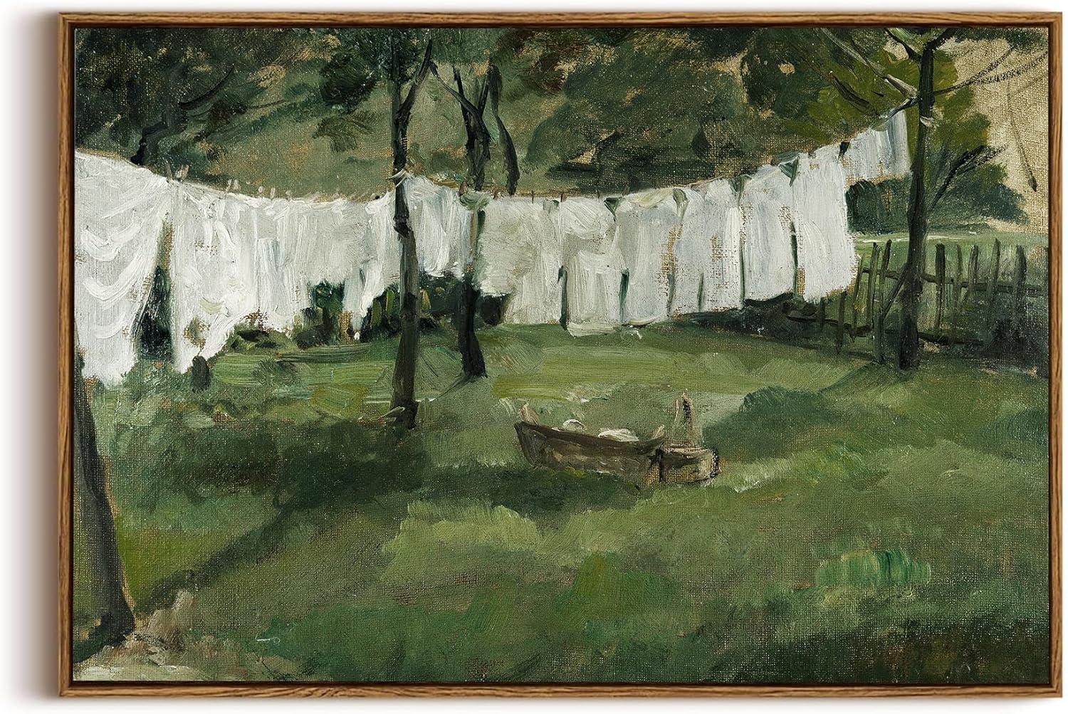 OIQArtOIQ Framed Canvas Wall Art,Vintage Decor,Landscape Nature Country Wildflower Paintings Farmhouse Pictures Modern Artwork Rustic Fall Flower Prints Cottagecore Office Living Room Bedroom Bathroom