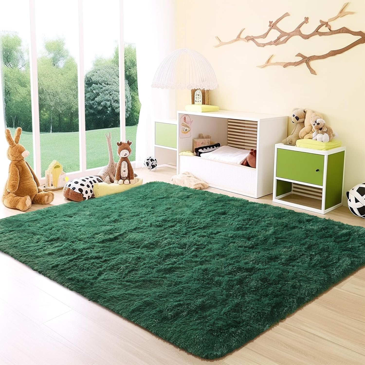 Awaytail Fluffy Area Rug 9x12 Living Room, Hot Pink Rugs for Bedroom Girls, Extra Large Rug Big Carpet 9 by 12 Fuschia