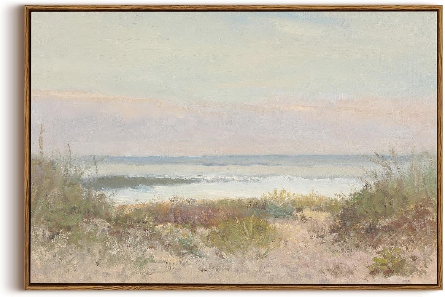 OIQArtOIQ Framed Canvas Wall Art,Vintage Decor,Landscape Nature Country Wildflower Paintings Farmhouse Pictures Modern Artwork Rustic Fall Flower Prints Cottagecore Office Living Room Bedroom Bathroom