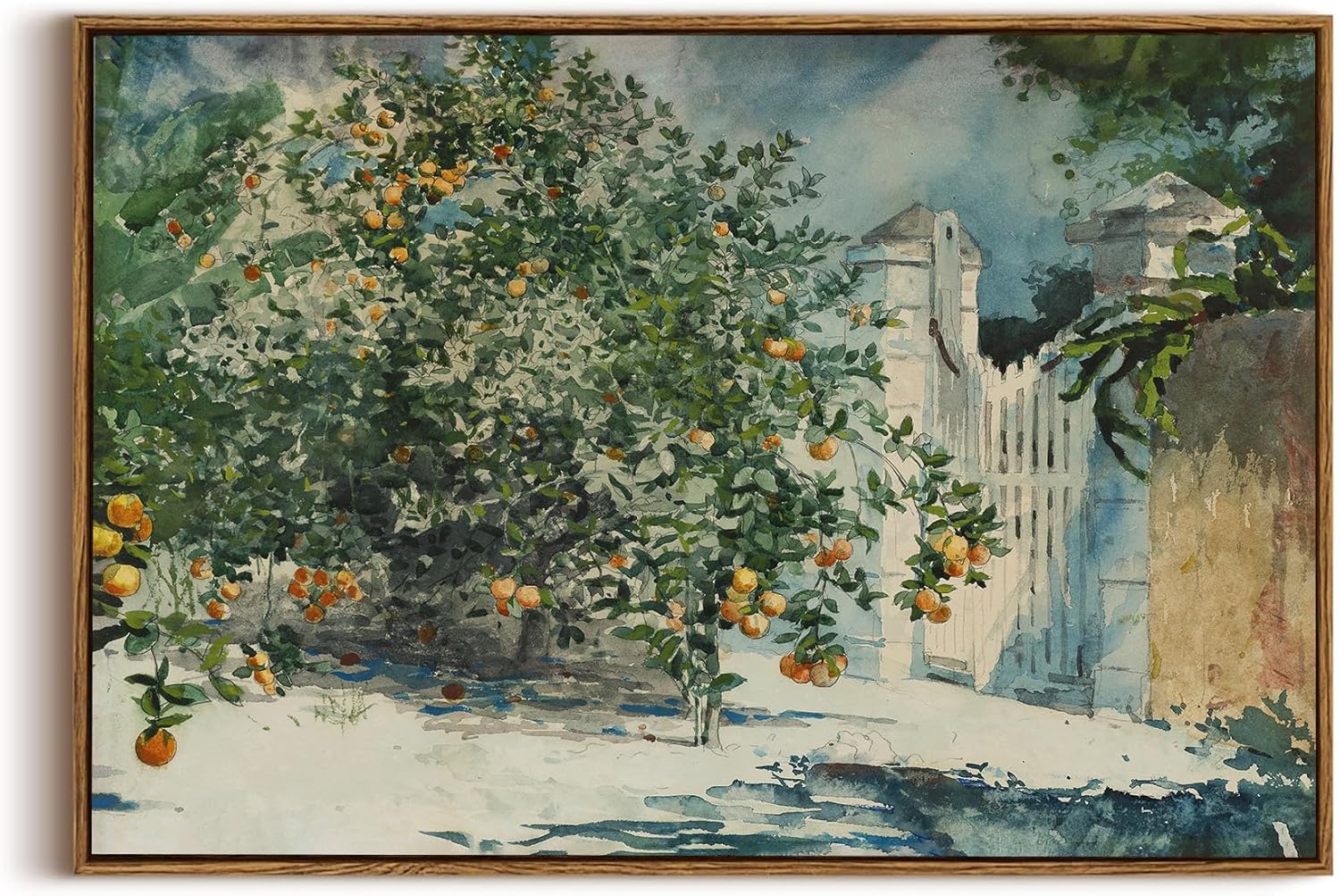 OIQArtOIQ Framed Canvas Wall Art,Vintage Decor,Landscape Nature Country Wildflower Paintings Farmhouse Pictures Modern Artwork Rustic Fall Flower Prints Cottagecore Office Living Room Bedroom Bathroom