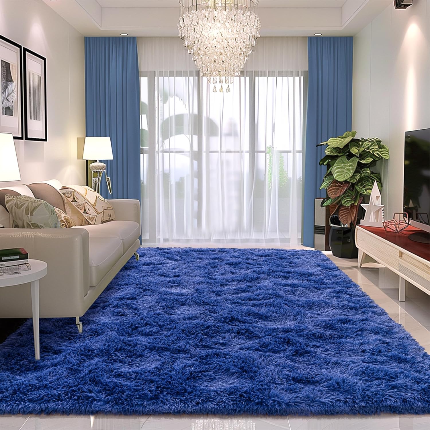 Awaytail Fluffy Area Rug 9x12 Living Room, Hot Pink Rugs for Bedroom Girls, Extra Large Rug Big Carpet 9 by 12 Fuschia