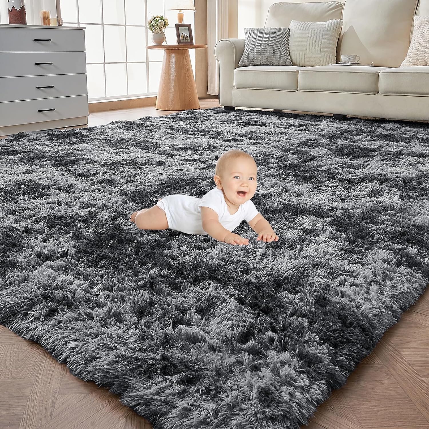 OPPODREAM 9x12 Pink Rugs for Bedroom, Ultra-Soft Fluffy Area Rugs for Living Room, 9 x 12 Shag Carpet for Nursery, Kids, Girl, Boy, Baby, Plush, Fuzzy, Shaggy, Cute Home Decor