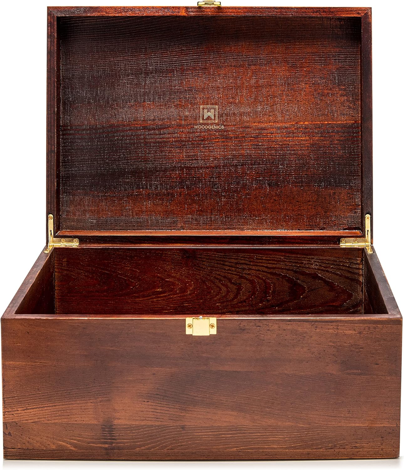 Wooden Gift Boxes - Large Memory Box For Keepsakes, Decorative Boxes With Lids, Wooden Box With Hinged Lid, Wood Boxes, Storage Box With Lid, Storage Box (Chocolate Brown)