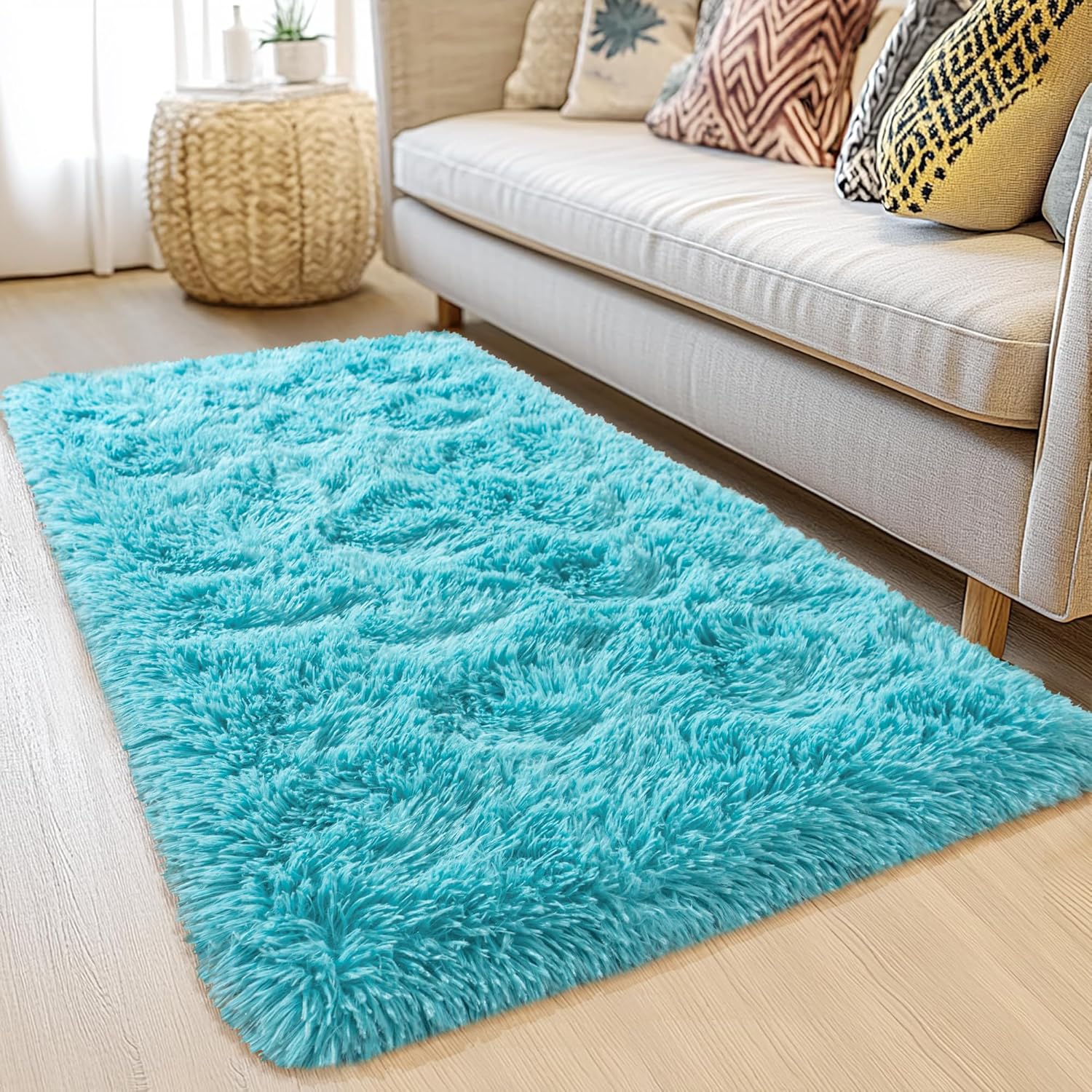 Awaytail Fluffy Area Rug 9x12 Living Room, Hot Pink Rugs for Bedroom Girls, Extra Large Rug Big Carpet 9 by 12 Fuschia