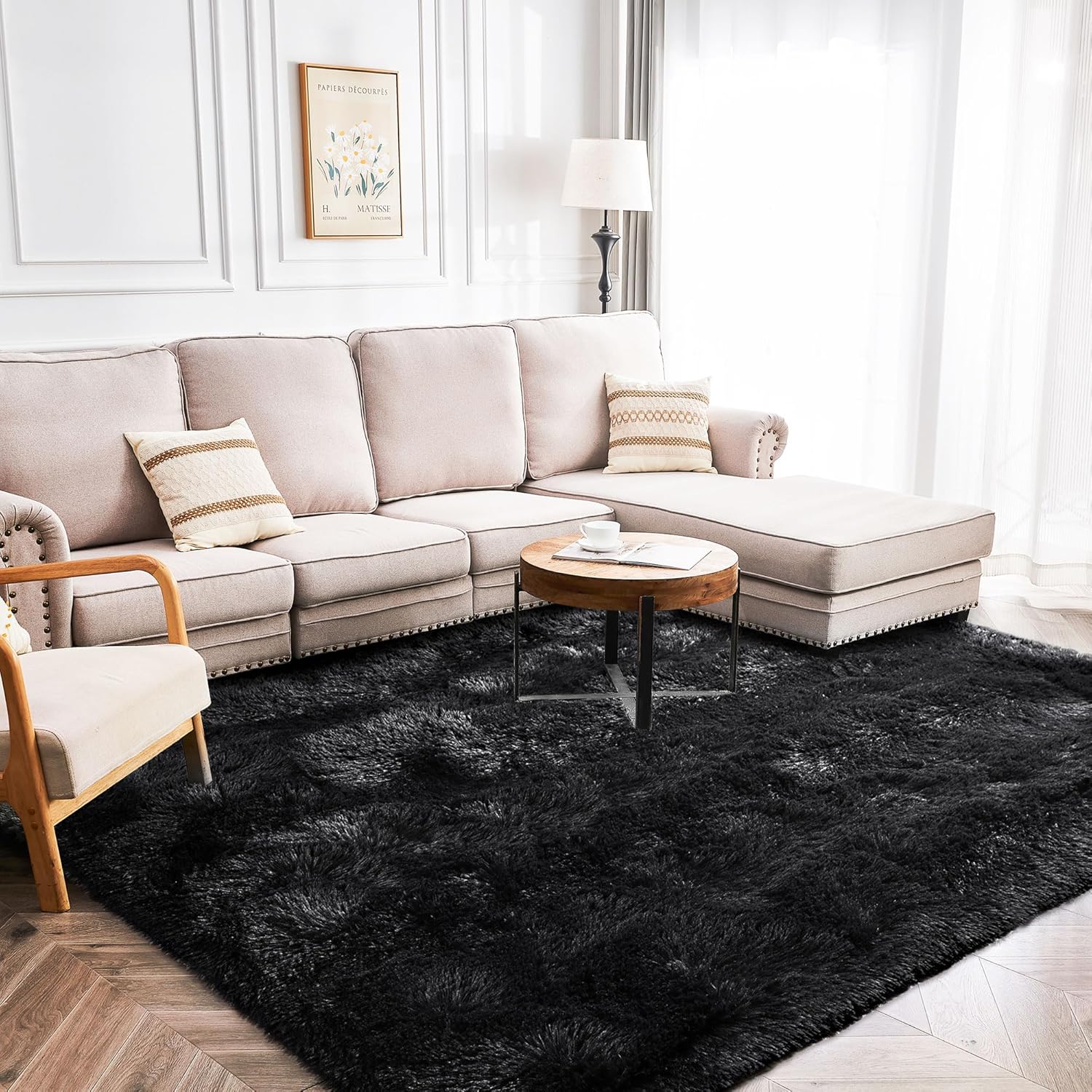 Awaytail Fluffy Area Rug 9x12 Living Room, Hot Pink Rugs for Bedroom Girls, Extra Large Rug Big Carpet 9 by 12 Fuschia