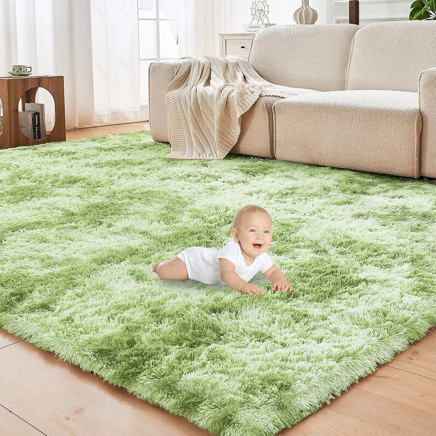 OPPODREAM 9x12 Pink Rugs for Bedroom, Ultra-Soft Fluffy Area Rugs for Living Room, 9 x 12 Shag Carpet for Nursery, Kids, Girl, Boy, Baby, Plush, Fuzzy, Shaggy, Cute Home Decor