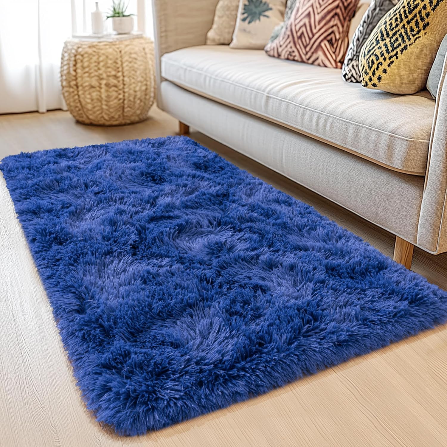 Awaytail Fluffy Area Rug 9x12 Living Room, Hot Pink Rugs for Bedroom Girls, Extra Large Rug Big Carpet 9 by 12 Fuschia